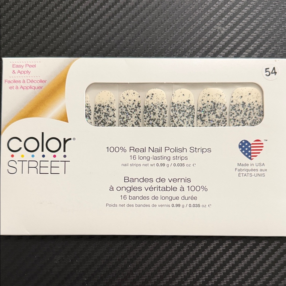 Color Street  Nail Strips with Silver Speckle Accents - No Holding Black